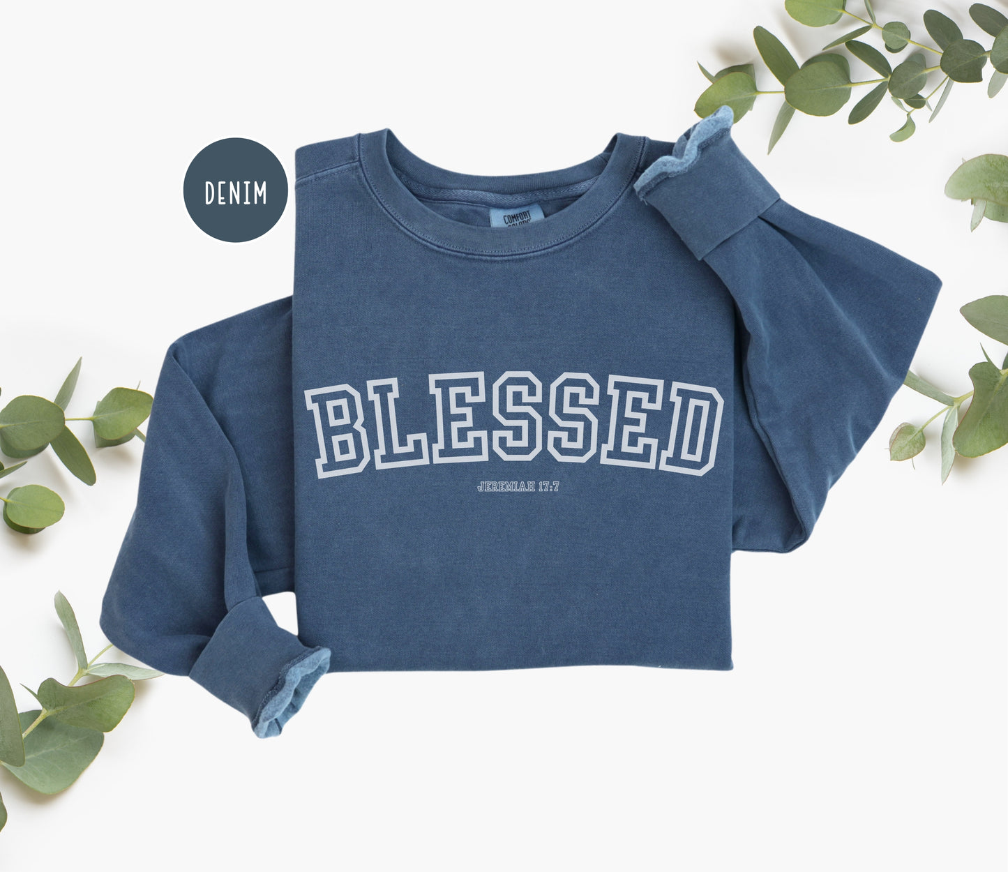 Blessed Christian Sweater Sport Lettering