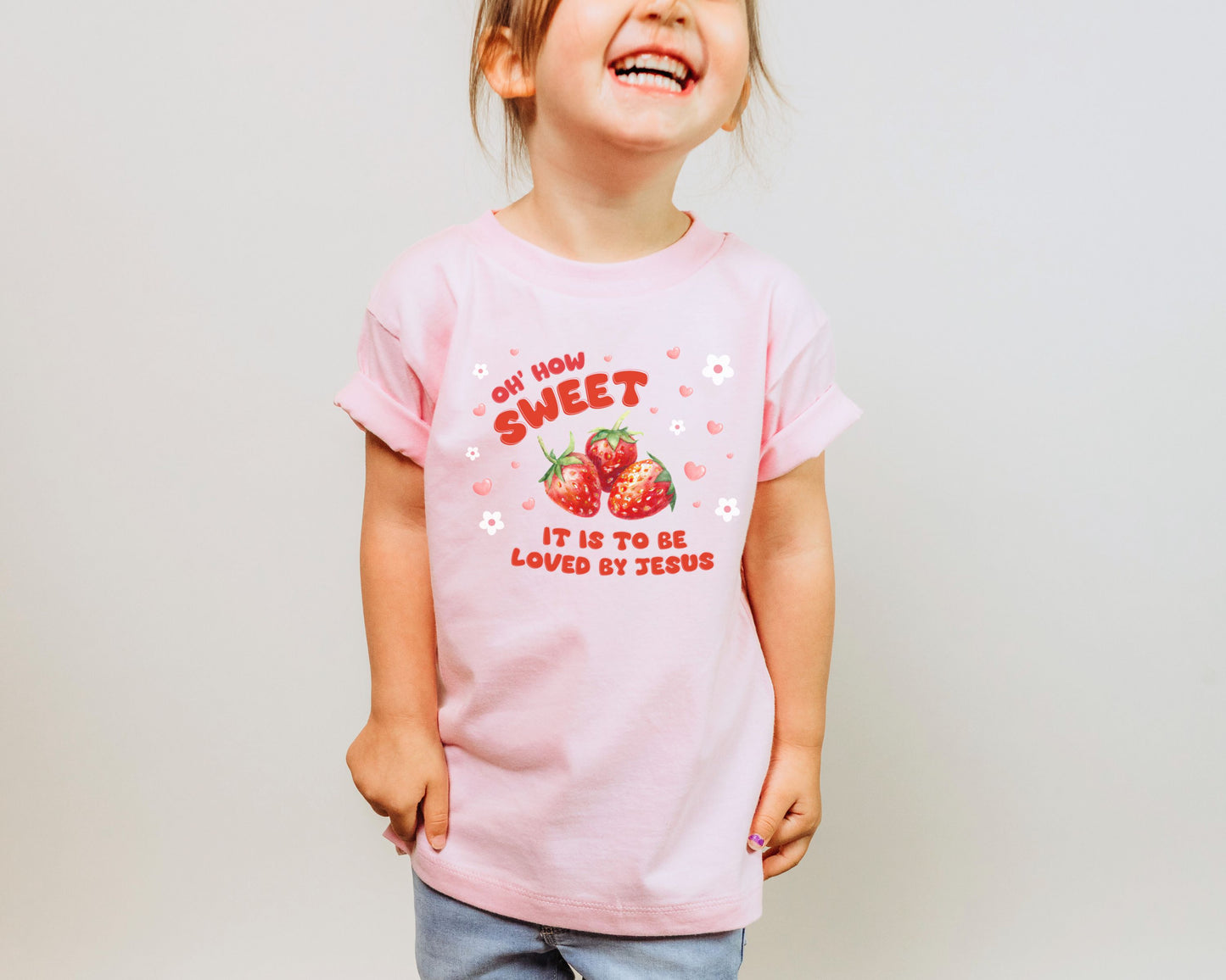 Loved By Jesus Strawberry Shirt for Toddler