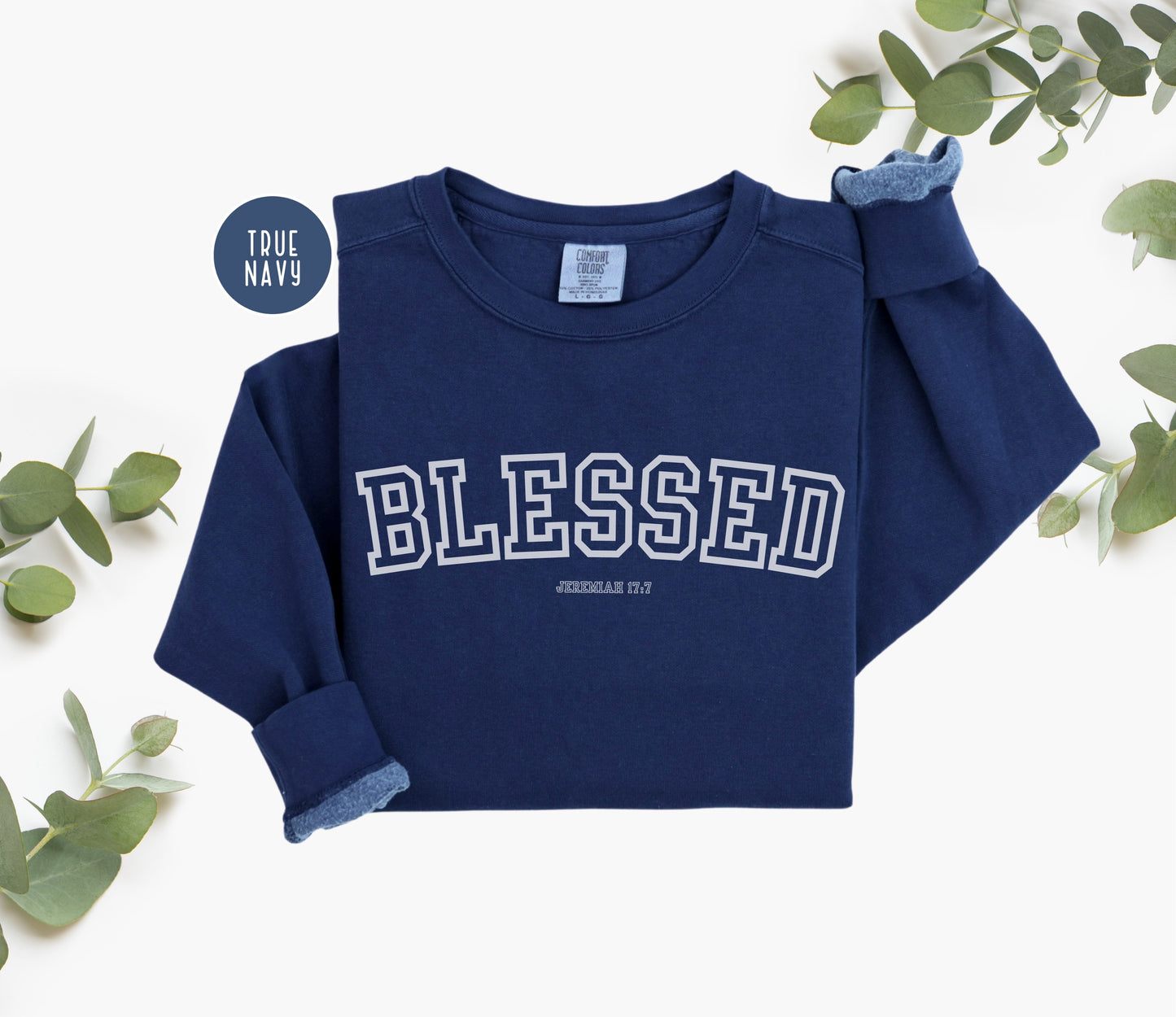 Blessed Christian Sweater Sport Lettering