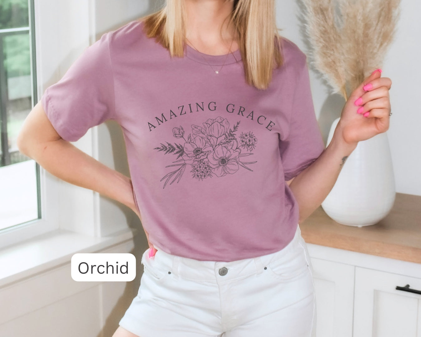 Amazing Grace Elegant Floral Shirt