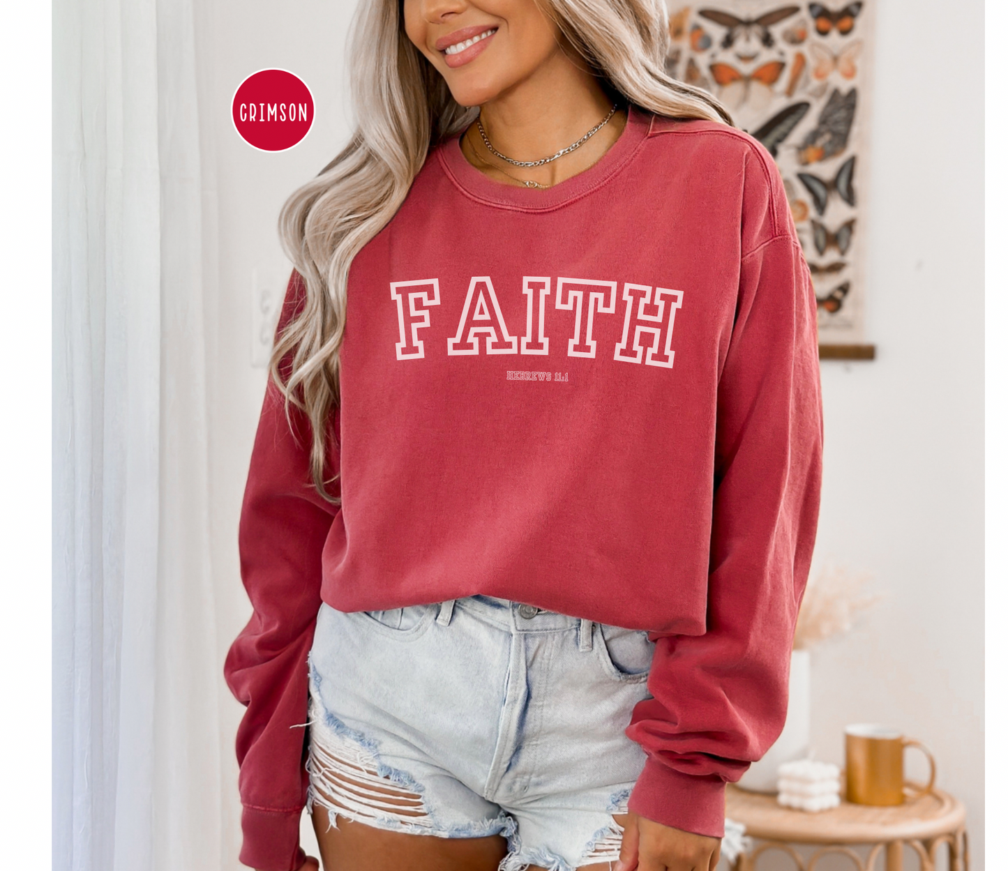 Faith Christian Sweater Sports Lettering