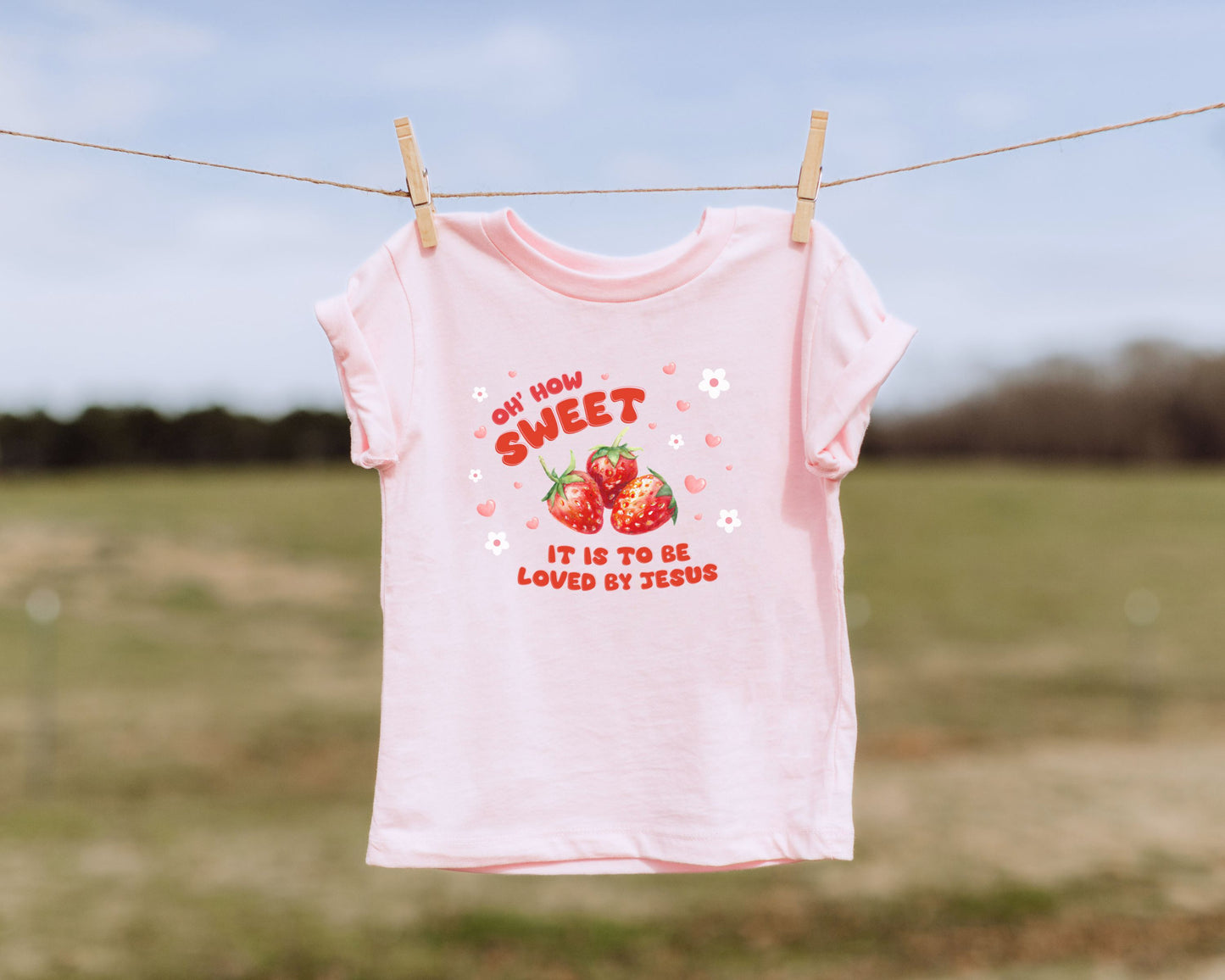 Loved By Jesus Strawberry Shirt for Toddler