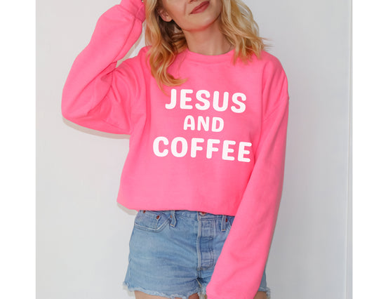 Jesus And Coffee Pink Sweater