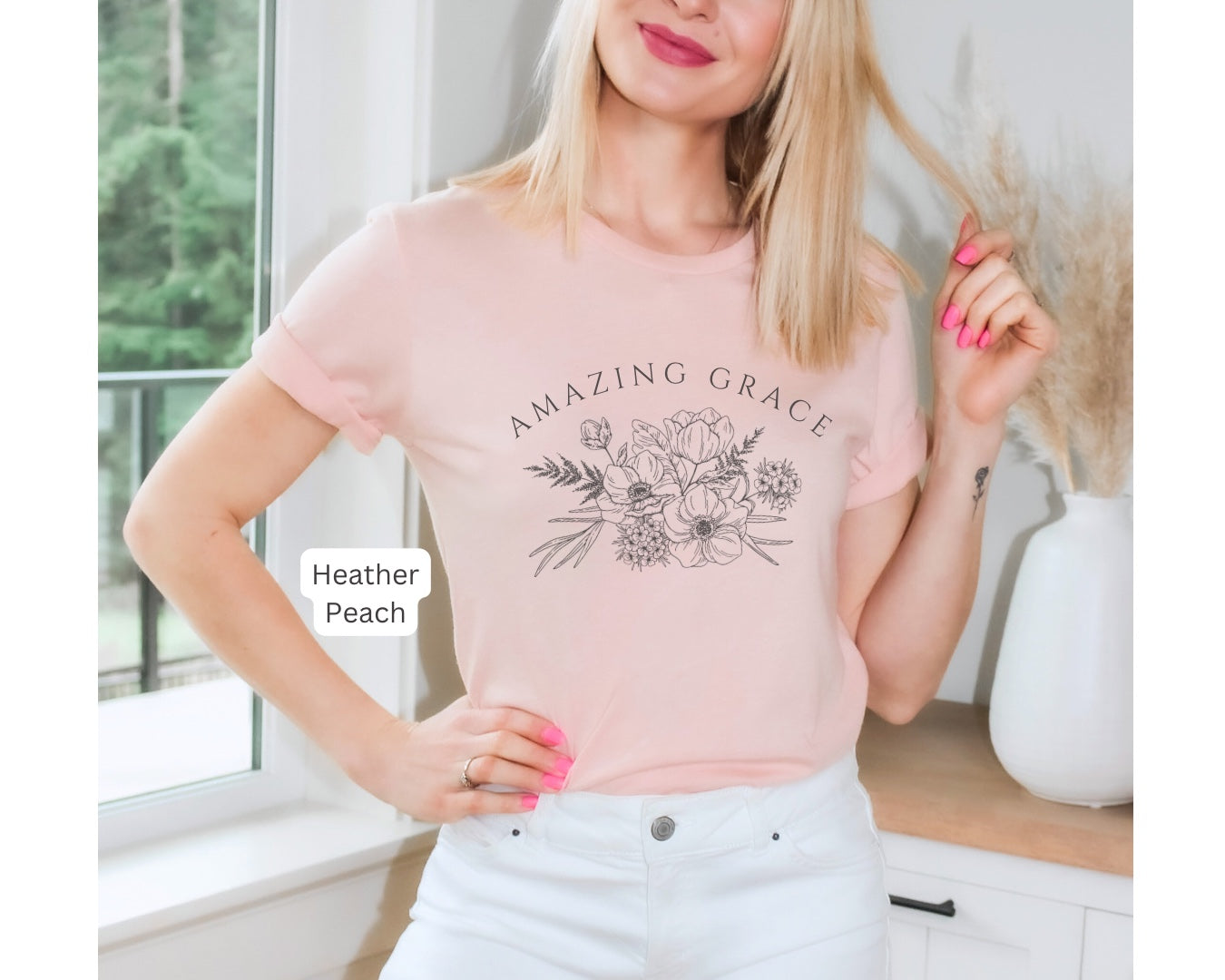 Amazing Grace Elegant Floral Shirt