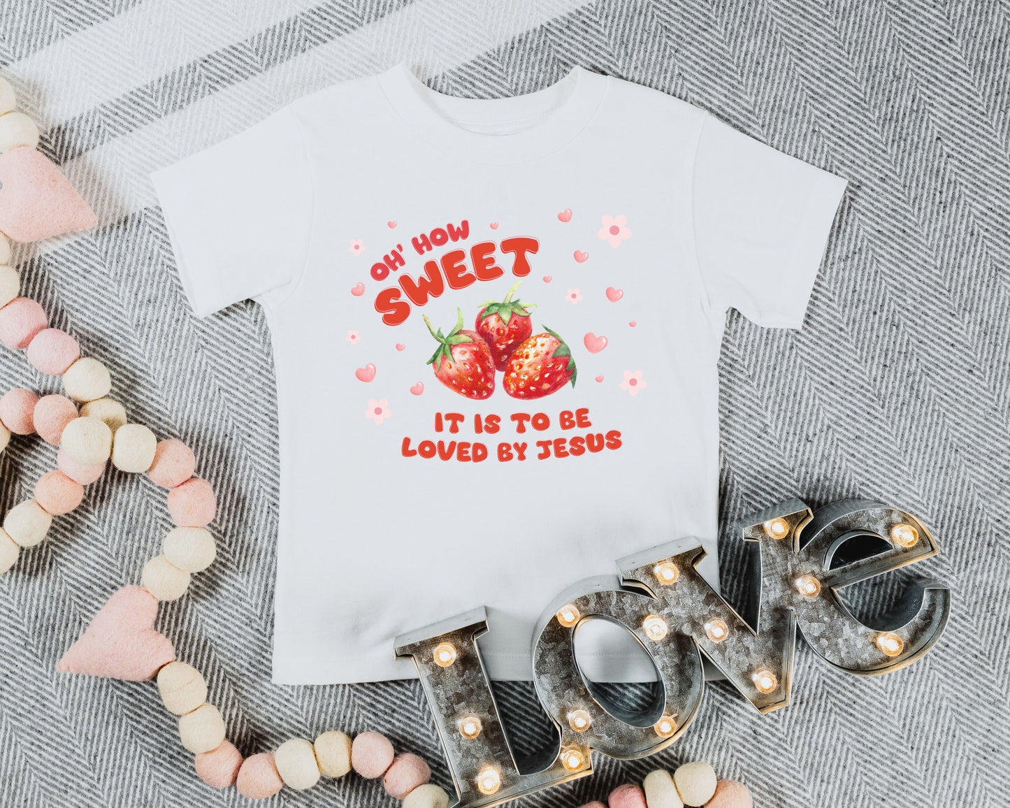 Loved By Jesus Strawberry Shirt for Toddler