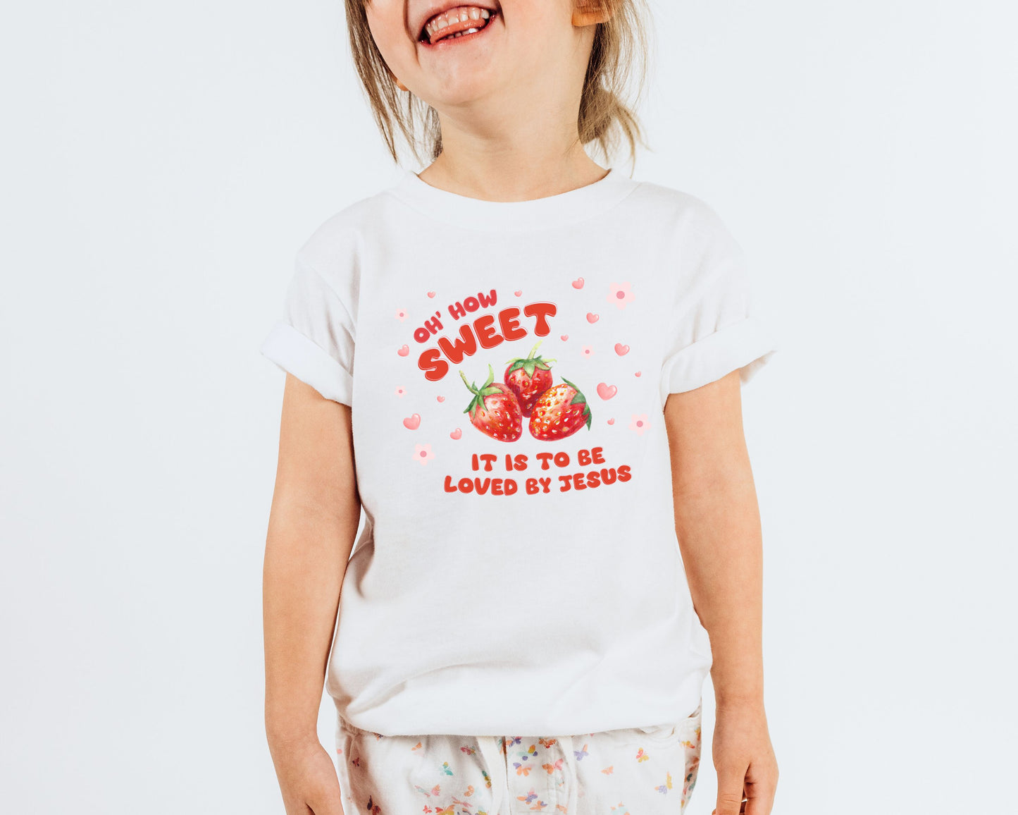 Loved By Jesus Strawberry Shirt for Toddler