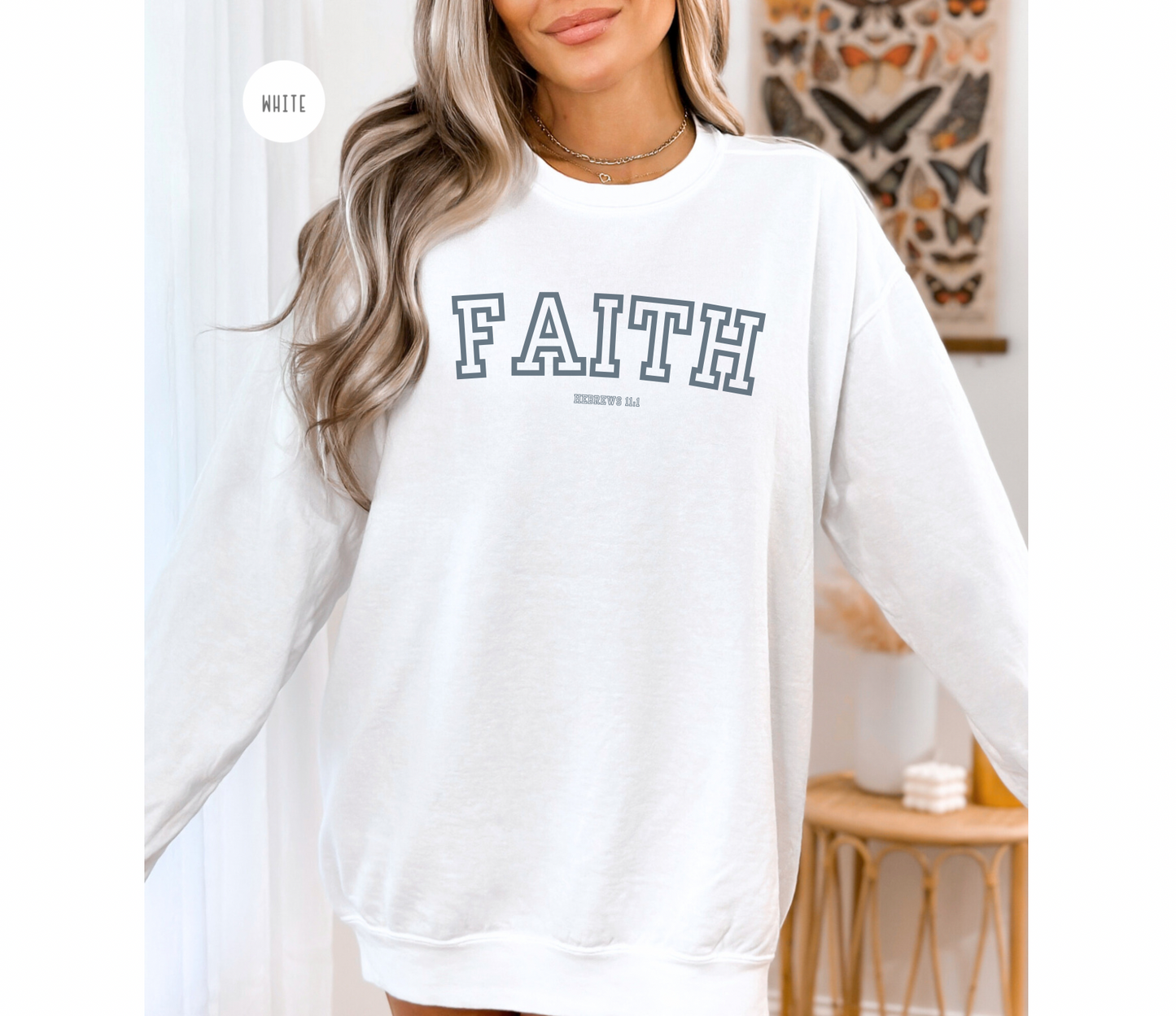 Faith Christian Sweater Sports Lettering