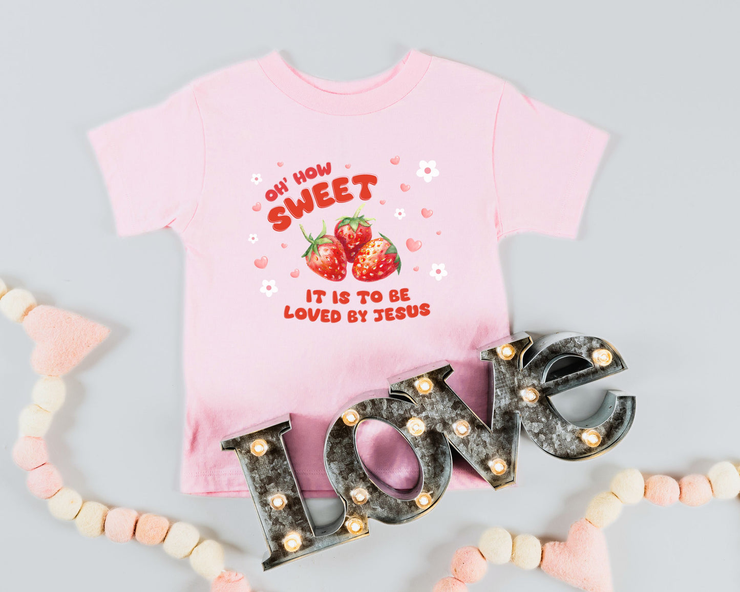 Loved By Jesus Strawberry Shirt for Toddler