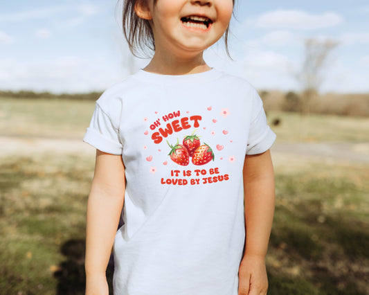 Loved By Jesus Strawberry Shirt for Toddler
