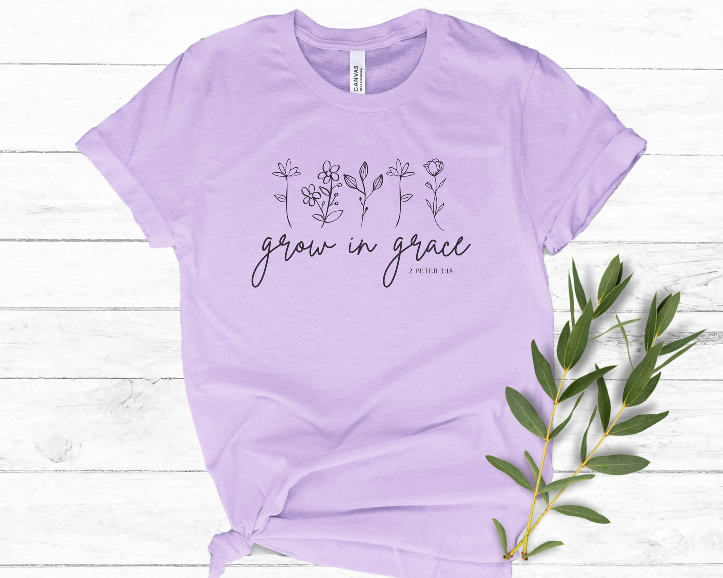 Grow In Grace Floral Christian Shirt