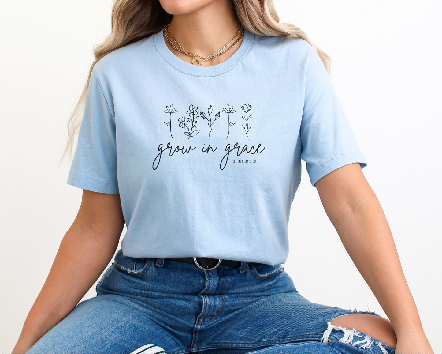 Grow In Grace Floral Christian Shirt