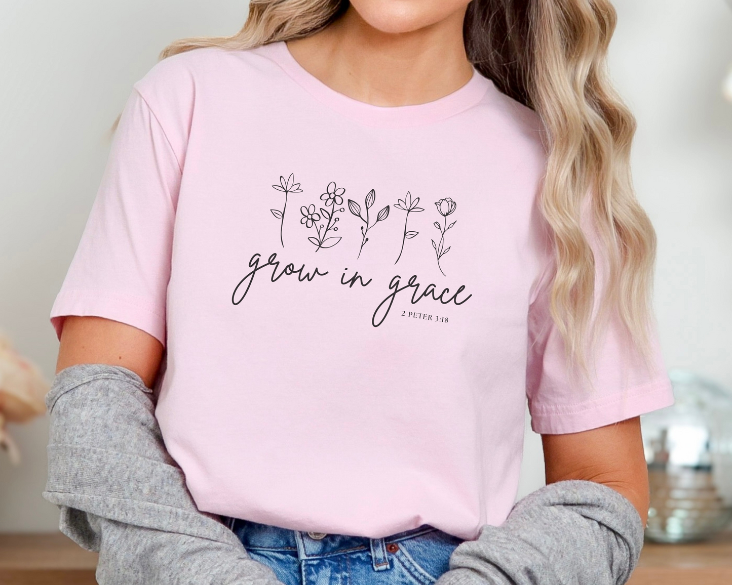 Grow In Grace Floral Christian Shirt