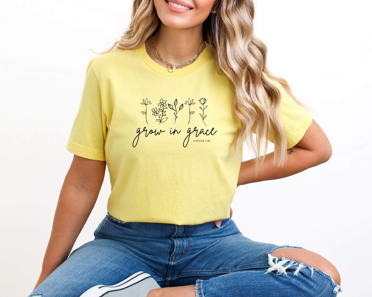 Grow In Grace Floral Christian Shirt